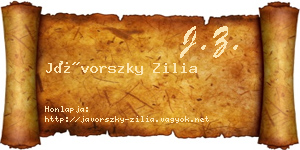 Jávorszky Zilia névjegykártya